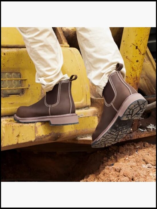 Steel Toe Slip-On Work Boots Chelsea Safety Industrial Construction Durable main image 5